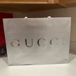 Gucci Metallic Silver Gift Bag